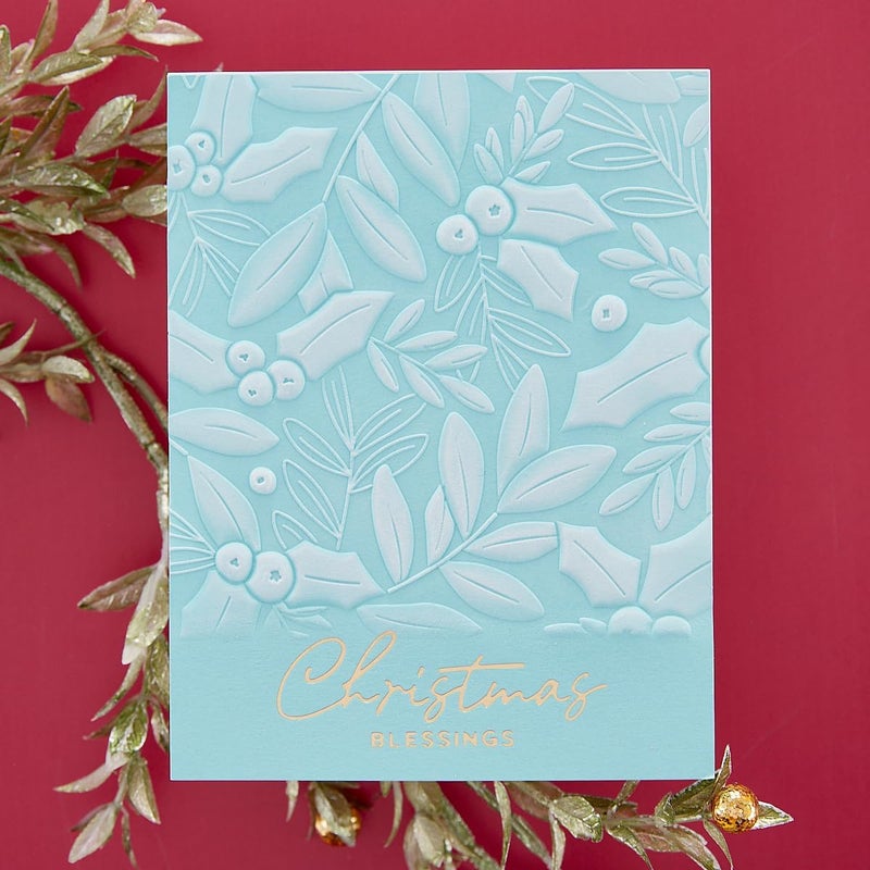 Spellbinders E3D-060 Holly & Foliage 3D Embossing Folder from The De-Light-Ful Christmas Collection by Yana Smakula - Image 3